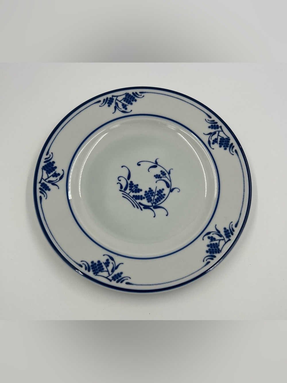 Mikasa Cera Stone Hyannis NB 504 Blue & White Floral Stoneware Salad Plate 8”